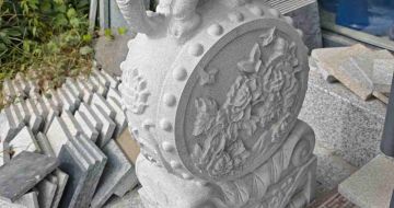 蚌埠芝麻白抱鼓石 庭院抱鼓石