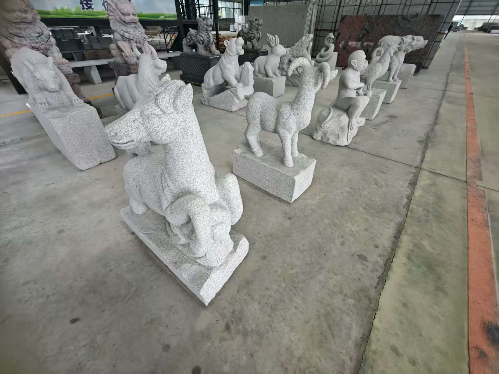 蚌埠芝麻白雕刻 十二生肖 异形雕刻